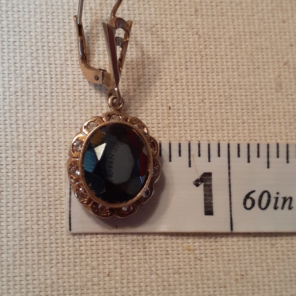 14k gold Hematite white sapphires - Picture 5 of 9